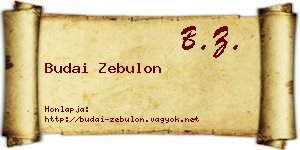 Budai Zebulon névjegykártya